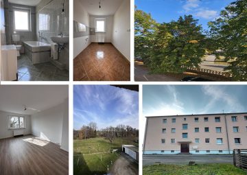 2022 renovierte 3-Raum-WE im 2.OG in freistehendem MFH in grüner + ruhiger Lage, Bad m. F., Einzelgarage mgl., 04838 Jesewitz, Etagenwohnung