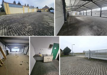 Pfeilerfreie Lagerhalle mit 2 Rolltoren, Büro, Teeküche, WC & zusätzl. Freifläche, 04683 Belgershain, Industriehalle