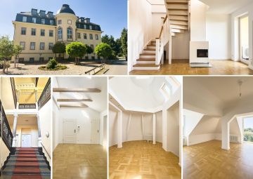 Wohntraum mit Seeblick! 5-Raum-DG-Maisonette, Lift, Kamin, XL-Carport, EBK, Klimaanlage, Sauna, 04416 Markkleeberg, Maisonettewohnung