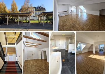 Wohntraum mit Seeblick! 5-Raum-DG-Maisonette mit Lift, Kamin, XL-Carport, EBK, Sauna u.v.a.m., 04416 Markkleeberg, Maisonettewohnung