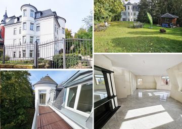 KAUF NACH GEBOT! Eigentum mit Altbaucharme in bester Villenlage, Balkon, Kamin, gr. Garten, 08451 Crimmitschau, Dachgeschosswohnung