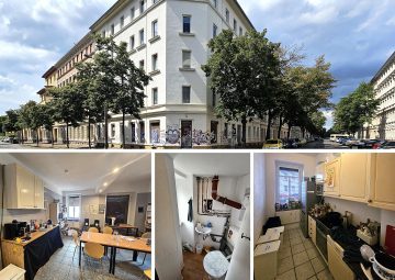 Gewerbefläche im san. Altbau mit EBK, gr. Schaufensterfront, Außenjalousien, WC, Keller, 04347 Leipzig, Verbrauchermarkt