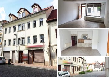 Kleine Ladenfläche in toller Marktlage in Groitzsch – 2 Räume, AR, WC, großes Schaufenster mit Rollladen, 04539 Groitzsch, Ladenlokal