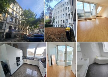 Waldstraßenviertel – besondere 3-R-W im DG mit Atrium – Loggia, Bad m. W+DU+Fenster, Lift, 04105 Leipzig, Dachgeschosswohnung